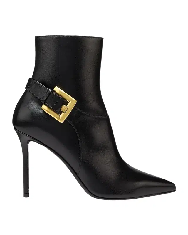 85mm Buckle Leather Ankle Booties 85mm Buckle Leather Ankle Booties
