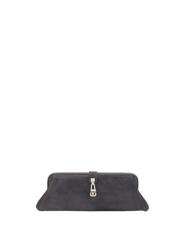 Gabriela Hearst Baguette Suede Clutch Bag