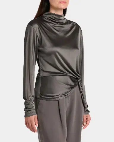 Giorgio Armani Asymmetric Draped Shiny Viscose Top | Thumbnail 6 Giorgio Armani Asymmetric Draped Shiny Viscose Top | Thumbnail 6