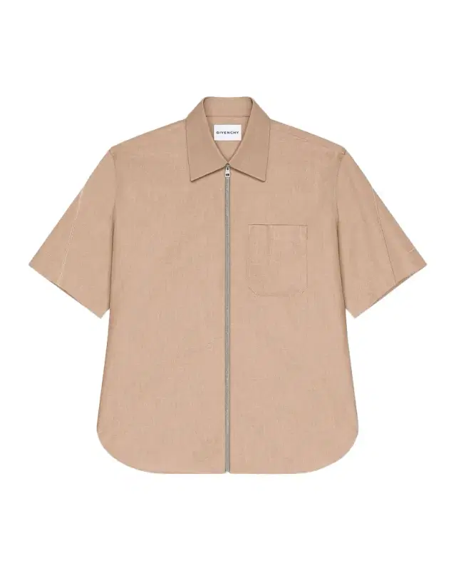 Givenchy Men 's Point Collar Full-Zip Short-Sleeve Shirt