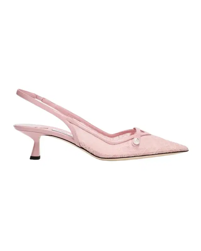 Jimmy Choo Amita 45 Lace Slingback Pumps