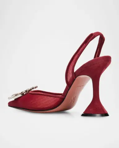 Amina Muaddi 95mm Begum Mesh Crystal Slingback Pumps | Thumbnail 2 Amina Muaddi 95mm Begum Mesh Crystal Slingback Pumps | Thumbnail 2