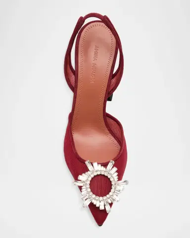Amina Muaddi 95mm Begum Mesh Crystal Slingback Pumps | Thumbnail 4 Amina Muaddi 95mm Begum Mesh Crystal Slingback Pumps | Thumbnail 4