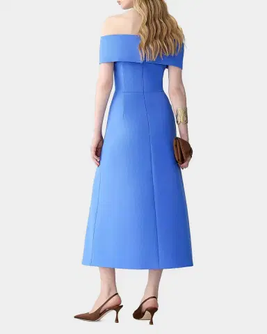 Carolina Herrera Off-Shoulder A-Line Midi Dress | Thumbnail 3 Carolina Herrera Off-Shoulder A-Line Midi Dress | Thumbnail 3
