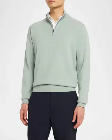 Peter Millar Men's Coolspun Lite Cotton Quarter-Zip Sweater | Thumbnail 4 Peter Millar Men's Coolspun Lite Cotton Quarter-Zip Sweater | Thumbnail 4