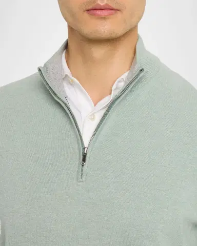 Peter Millar Men's Coolspun Lite Cotton Quarter-Zip Sweater | Thumbnail 5 Peter Millar Men's Coolspun Lite Cotton Quarter-Zip Sweater | Thumbnail 5