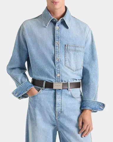 Givenchy Men's Stone-Washed Denim Shirt | Thumbnail 4 Givenchy Men's Stone-Washed Denim Shirt | Thumbnail 4