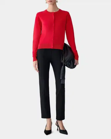 Carolina Herrera Silk-Cotton Crewneck Cardigan | Thumbnail 2 Carolina Herrera Silk-Cotton Crewneck Cardigan | Thumbnail 2
