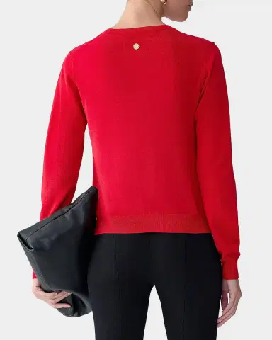 Carolina Herrera Silk-Cotton Crewneck Cardigan | Thumbnail 3 Carolina Herrera Silk-Cotton Crewneck Cardigan | Thumbnail 3