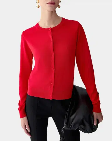 Carolina Herrera Silk-Cotton Crewneck Cardigan | Thumbnail 4 Carolina Herrera Silk-Cotton Crewneck Cardigan | Thumbnail 4
