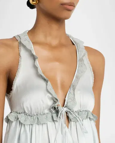 Chloé Ruffle V-Neck Sleeveless Silk Top | Thumbnail 5 Chloé Ruffle V-Neck Sleeveless Silk Top | Thumbnail 5