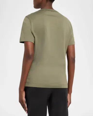Brunello Cucinelli Flat Cotton Stretch Short-Sleeve T-Shirt | Thumbnail 3 Brunello Cucinelli Flat Cotton Stretch Short-Sleeve T-Shirt | Thumbnail 3