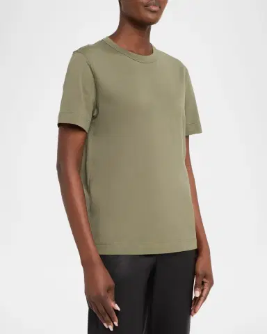 Brunello Cucinelli Flat Cotton Stretch Short-Sleeve T-Shirt | Thumbnail 4 Brunello Cucinelli Flat Cotton Stretch Short-Sleeve T-Shirt | Thumbnail 4