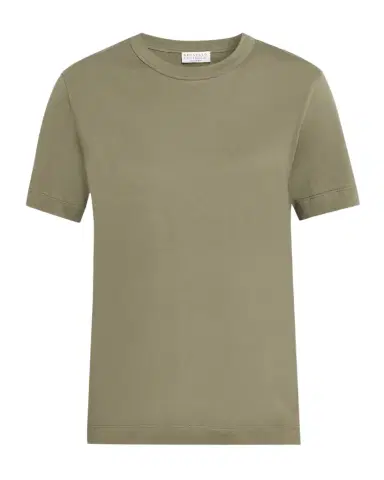 Brunello Cucinelli Flat Cotton Stretch Short-Sleeve T-Shirt | Thumbnail 1 Brunello Cucinelli Flat Cotton Stretch Short-Sleeve T-Shirt | Thumbnail 1
