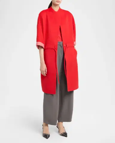 Giorgio Armani Bicolor Virgin Wool Coat | Thumbnail 4