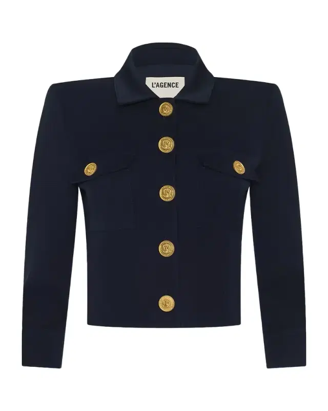 L 'Agence Kumi Cropped Fitted Jacket