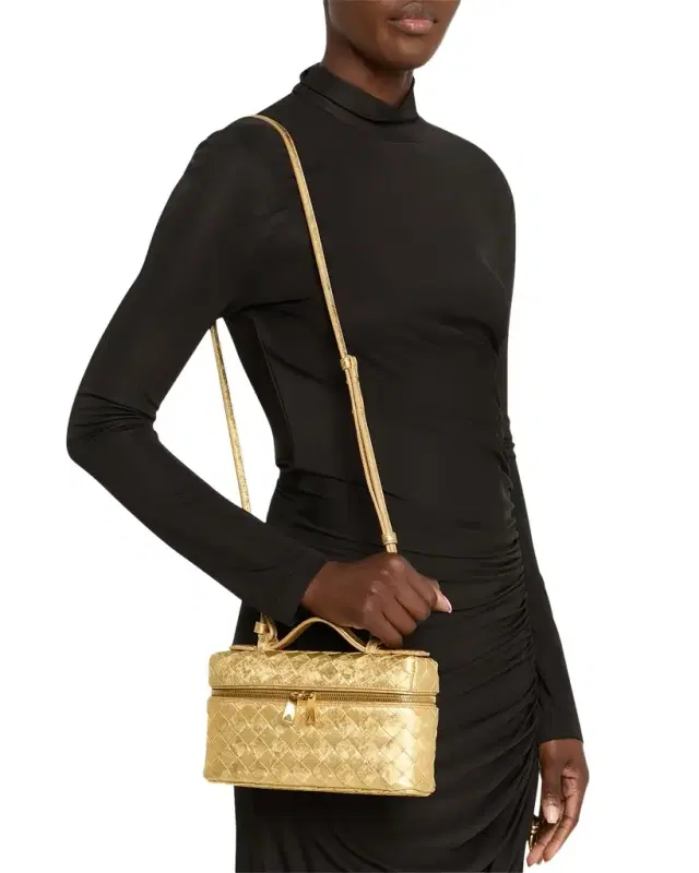 Bottega Veneta Bang Bang Laminated Leather Vanity Crossbody Bag