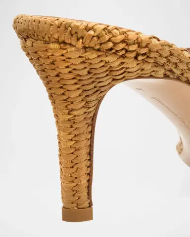 Gianvito Rossi Calypso 70 Suede & Raffia Thong Sandals | Thumbnail 5