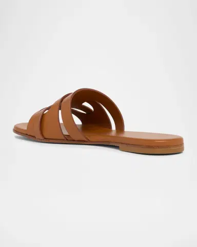 Gianvito Rossi Calfskin Leather Flat Slide Sandals | Thumbnail 4