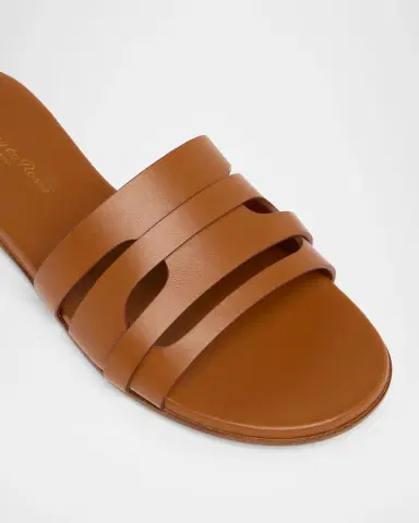 Gianvito Rossi Calfskin Leather Flat Slide Sandals | Thumbnail 5
