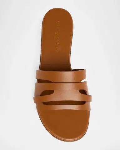 Gianvito Rossi Calfskin Leather Flat Slide Sandals | Thumbnail 6