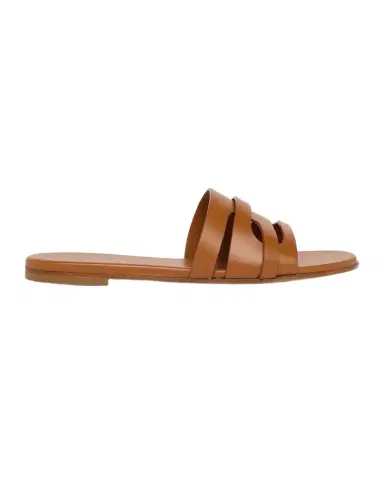 Gianvito Rossi Calfskin Leather Flat Slide Sandals | Thumbnail 1