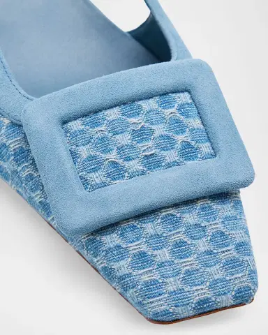 Roger Vivier 45mm Belle Vivier Denim Slingback Pumps | Thumbnail 5 Roger Vivier 45mm Belle Vivier Denim Slingback Pumps | Thumbnail 5