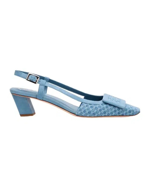 Roger Vivier 45mm Belle Vivier Denim Slingback Pumps