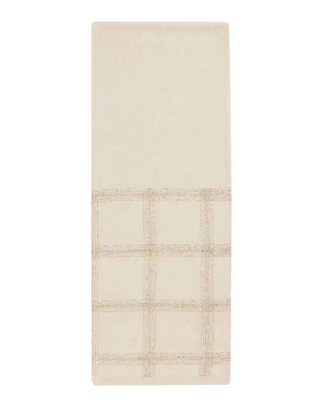 Sequined Check Wool Cashmere Scarf