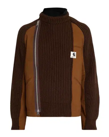 SACAI x CARHARTT WIP Men's Washed Duck & Wool Knit Blouson Jacket | Thumbnail 1