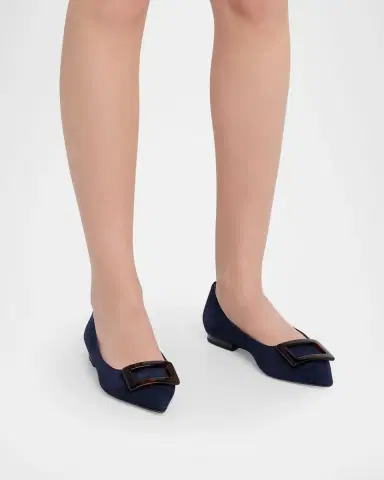 Roger Vivier Gommettine Suede Ballerina Flats | Thumbnail 2