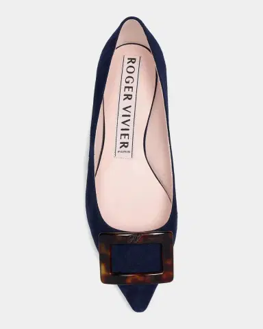 Roger Vivier Gommettine Suede Ballerina Flats | Thumbnail 6