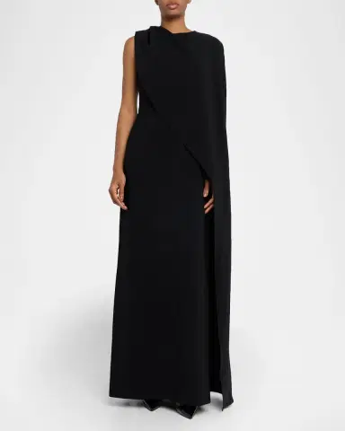 Carolina Herrera Draped Cape Column Gown | Thumbnail 2 Carolina Herrera Draped Cape Column Gown | Thumbnail 2