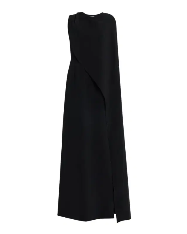 Draped Cape Column Gown