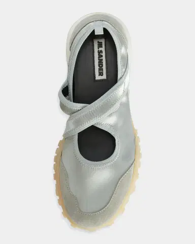 Jil Sander Moon Satin and Suede Sneaker Ballerina Flats | Thumbnail 3 Jil Sander Moon Satin and Suede Sneaker Ballerina Flats | Thumbnail 3