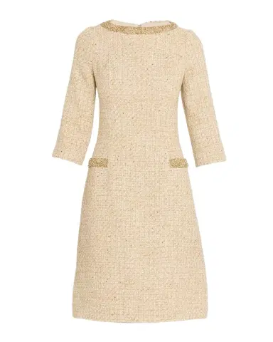 Rickie Freeman for Teri Jon Metallic Boucle Jewel-Trim A-Line Dress | Thumbnail 1 Rickie Freeman for Teri Jon Metallic Boucle Jewel-Trim A-Line Dress | Thumbnail 1