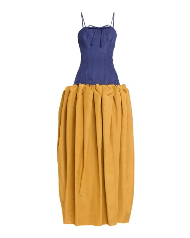 Fifi Drop-Waist Spaghetti Strap Bubble Gown