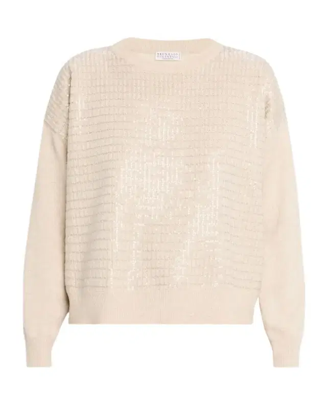 Sequined Cashmere Crewneck Sweater