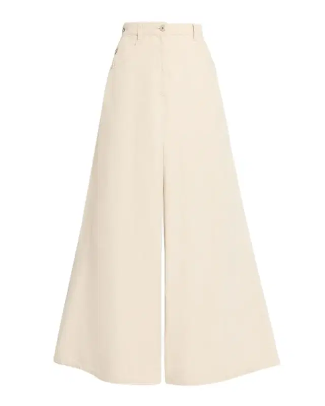 Brunello Cucinelli Garment Dyed Twill Maxi Wide-Leg Jeans