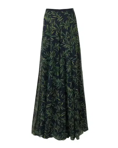Carolina Herrera Iris Olive-Printed Wide-Leg Silk Chiffon Pants | Thumbnail 1 Carolina Herrera Iris Olive-Printed Wide-Leg Silk Chiffon Pants | Thumbnail 1
