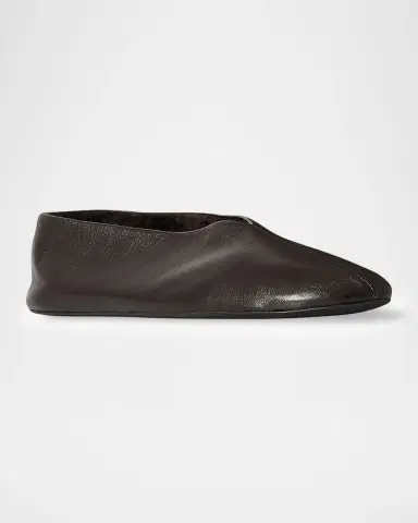 The Row Stella Leather Slippers | Thumbnail 2