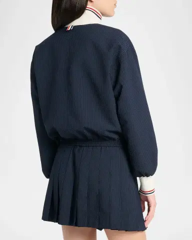 Thom Browne Seersucker Drawstring Track Jacket | Thumbnail 3 Thom Browne Seersucker Drawstring Track Jacket | Thumbnail 3