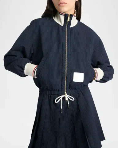 Thom Browne Seersucker Drawstring Track Jacket | Thumbnail 5 Thom Browne Seersucker Drawstring Track Jacket | Thumbnail 5