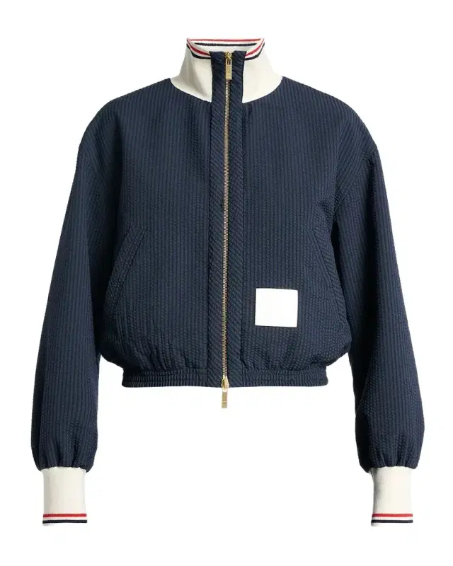 Thom Browne Seersucker Drawstring Track Jacket