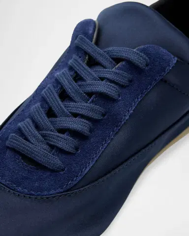 Jil Sander Etage Satin and Suede Low-Top Sneakers | Thumbnail 3 Jil Sander Etage Satin and Suede Low-Top Sneakers | Thumbnail 3