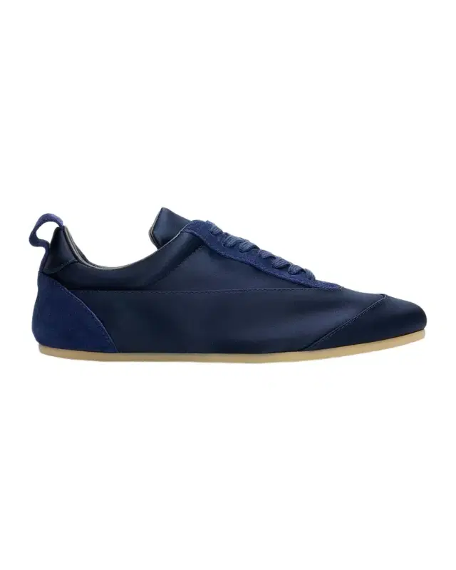 Jil Sander Etage Satin and Suede Low-Top Sneakers