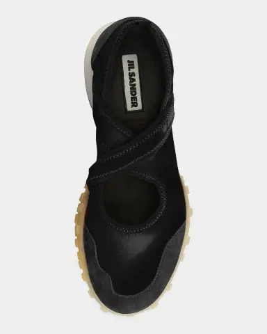 Jil Sander Moon Satin and Suede Sneaker Ballerina Flats | Thumbnail 3 Jil Sander Moon Satin and Suede Sneaker Ballerina Flats | Thumbnail 3
