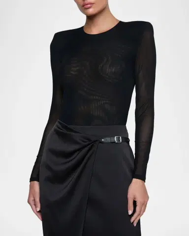 L'Agence Trista Stretch Mesh Bodysuit | Thumbnail 4 L'Agence Trista Stretch Mesh Bodysuit | Thumbnail 4