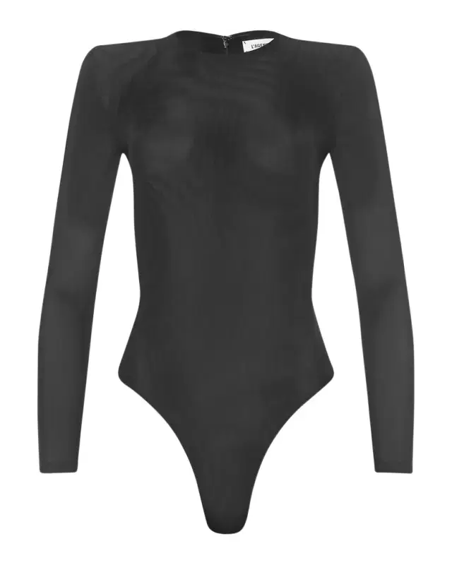 L 'AGENCE Trista Stretch Mesh Bodysuit