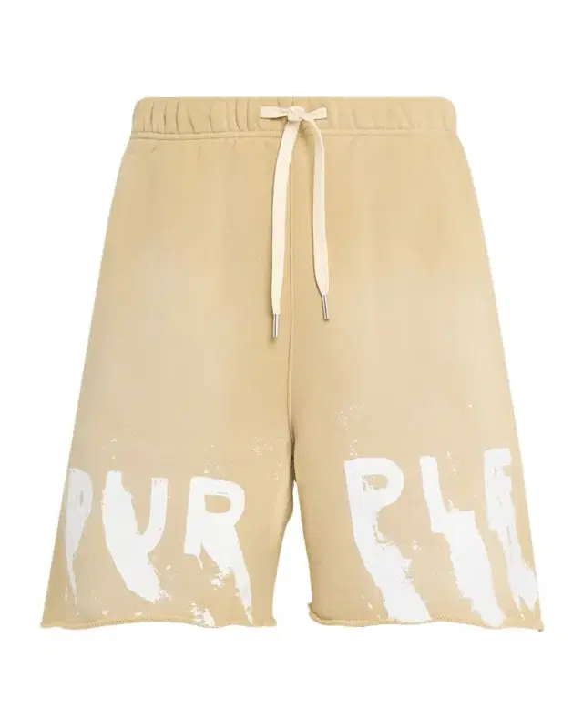 PURPLE Men 's Painted Logo Fleece Shorts